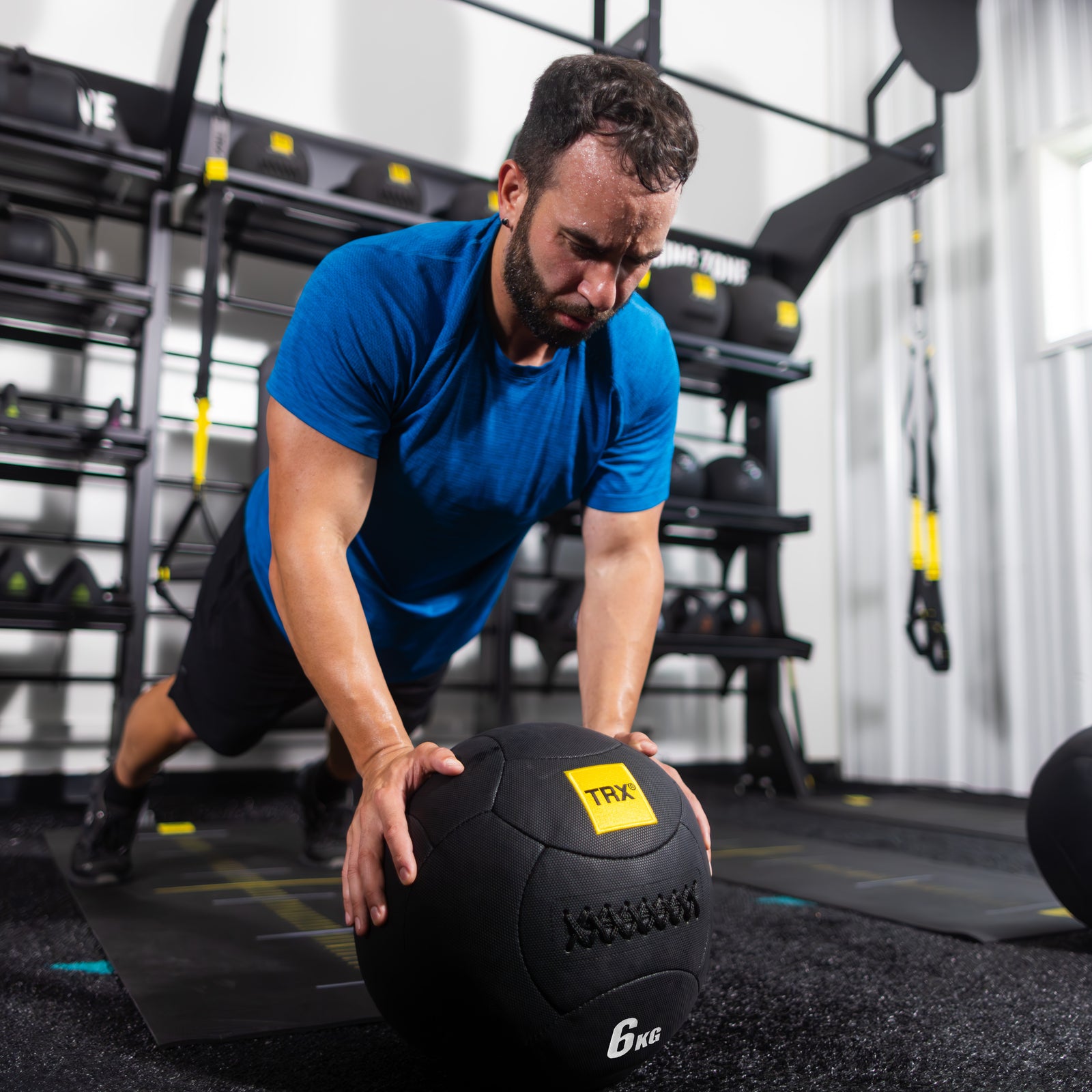 TRX HexGrip, 35 cm, 6 kg Medicine ball Black