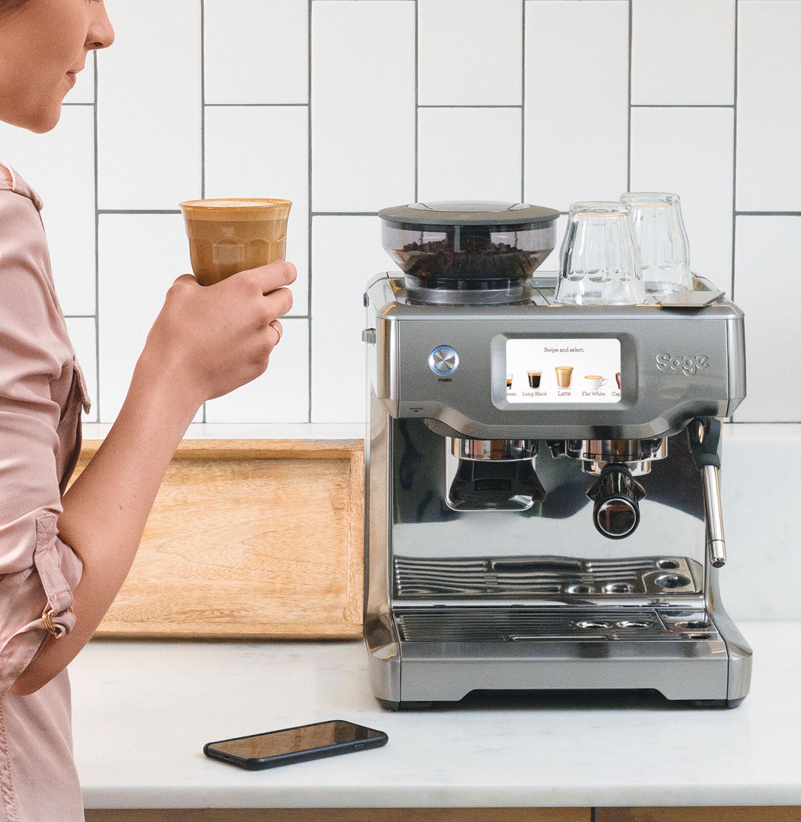 Sage SES880BSS Espresso machine Brushed steel
