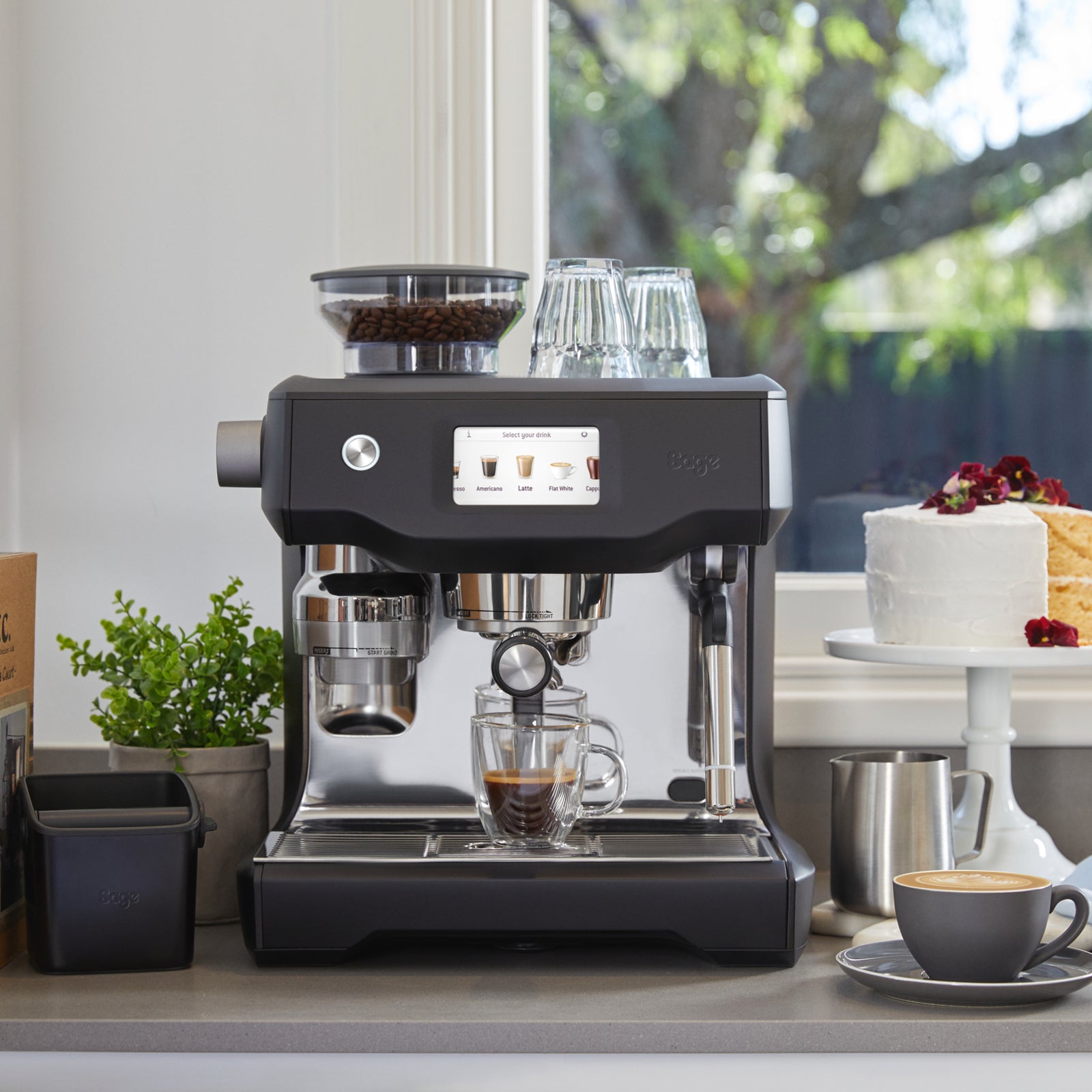 Sage SES990BST Espressomaskin Svart stål