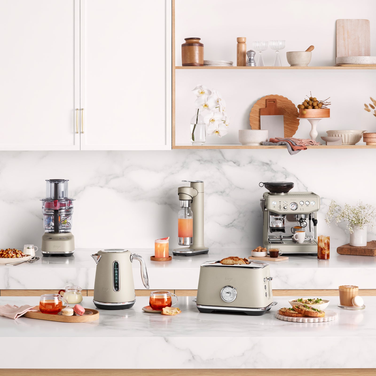 Sage SES876ALM Barista Express Impress Espresso machine Almond Nougat