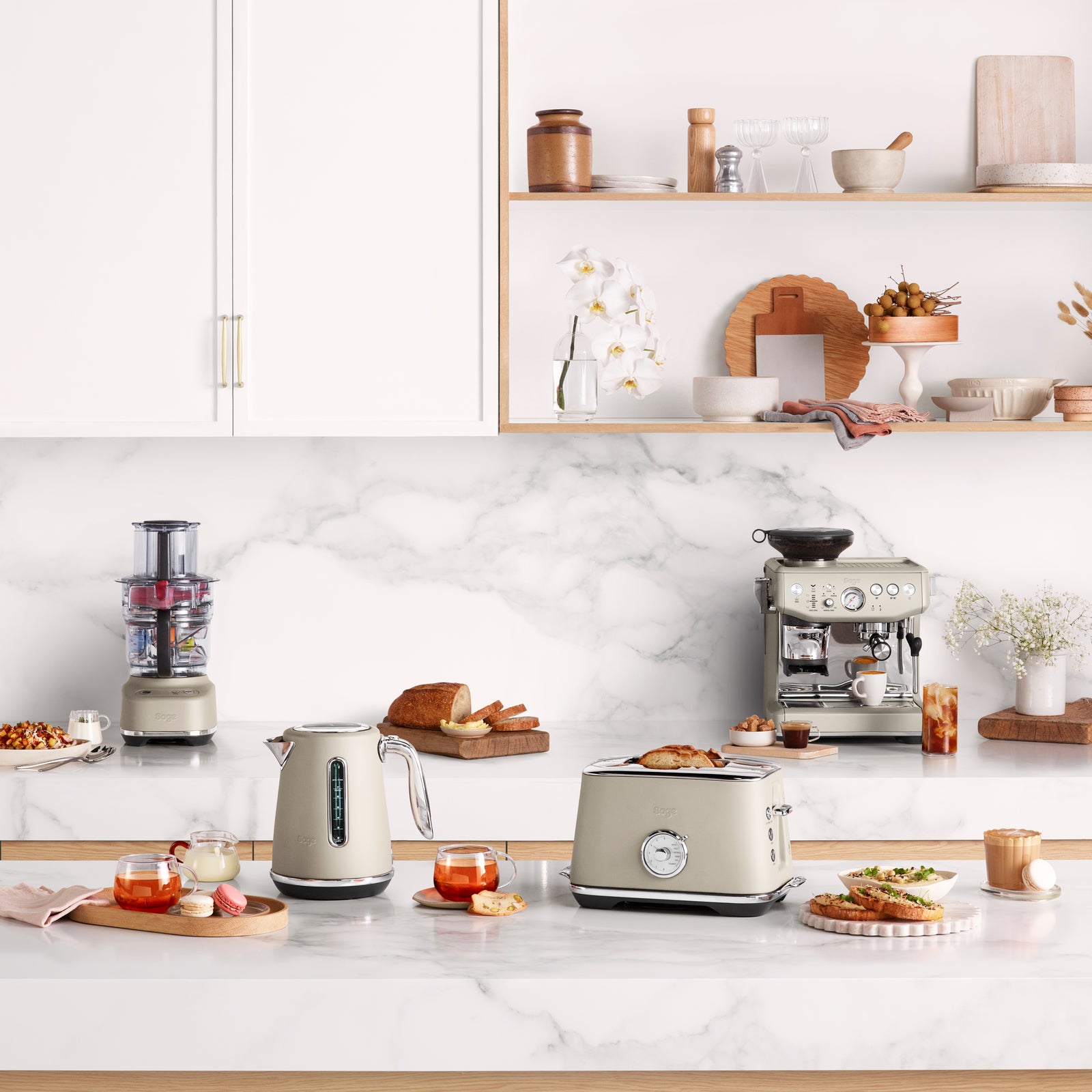 Sage SES876ALM Barista Express Impress Espresso machine Almond Nougat