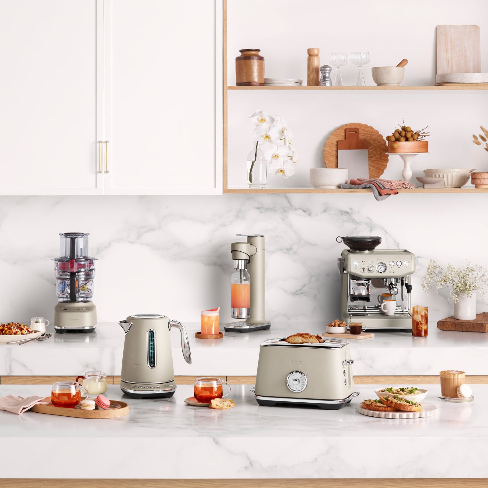 Sage SES876ALM Barista Express Impress Espresso machine Almond Nougat