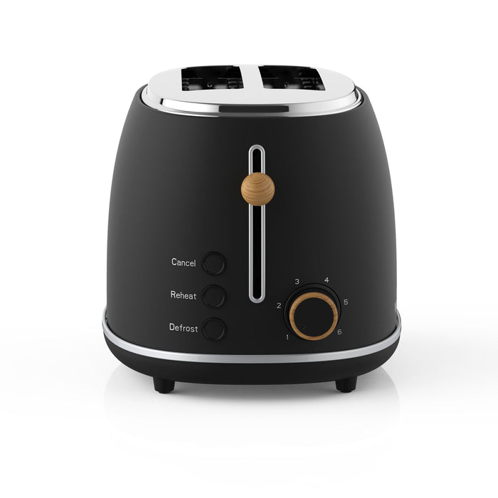 Witt Premium 2-slice Wood Toaster Black
