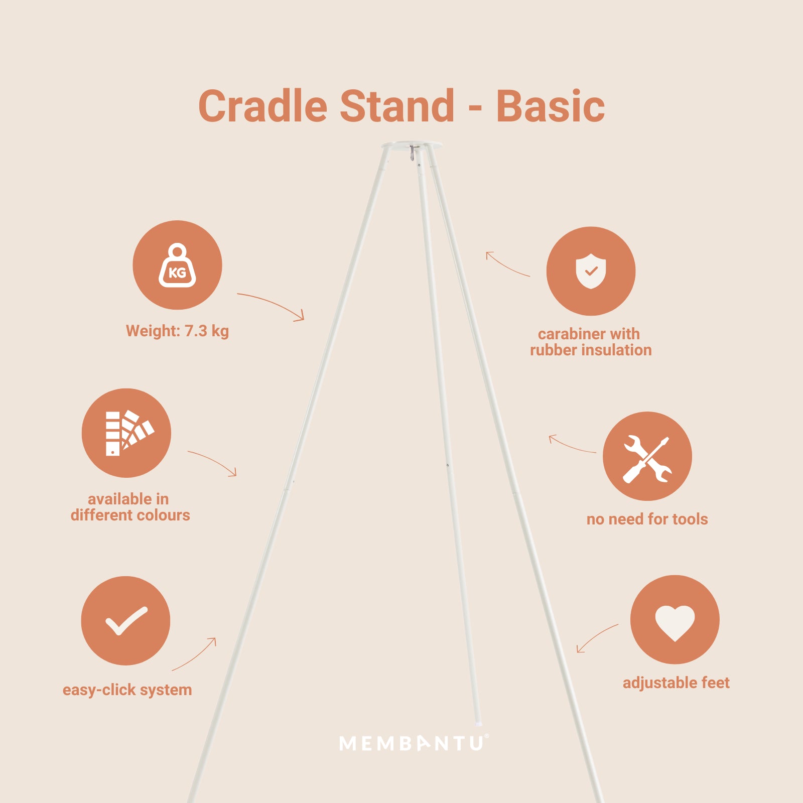 Membantu Basic Cradle Stand Light Grey