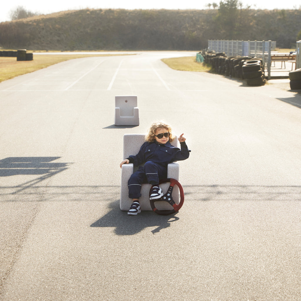 By KlipKlap KK Kids Chair XL Beige bouclé w. sand