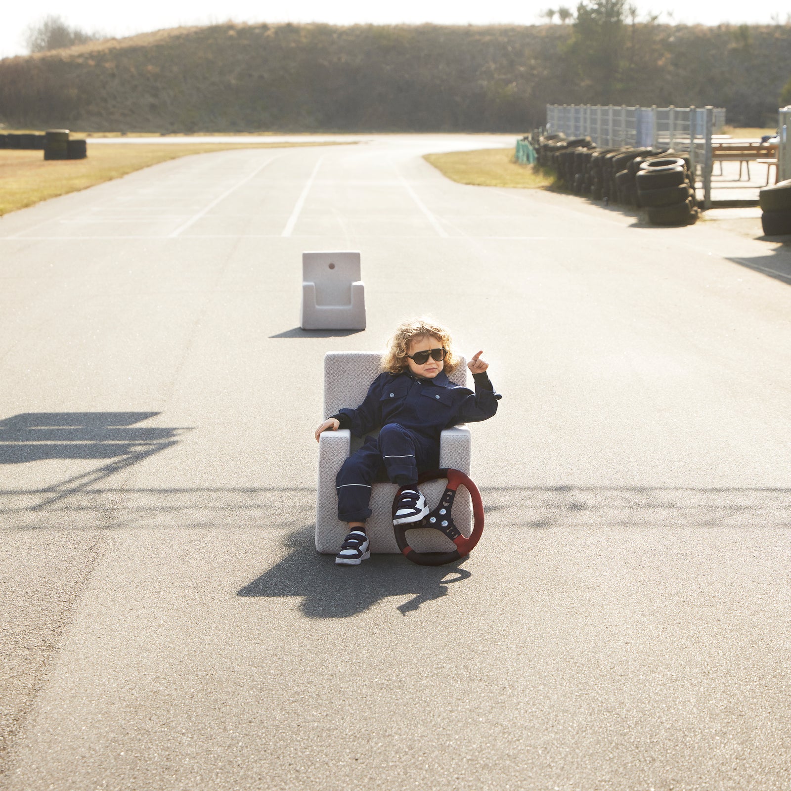 By KlipKlap KK Kids Chair XL Beige bouclé w. sand