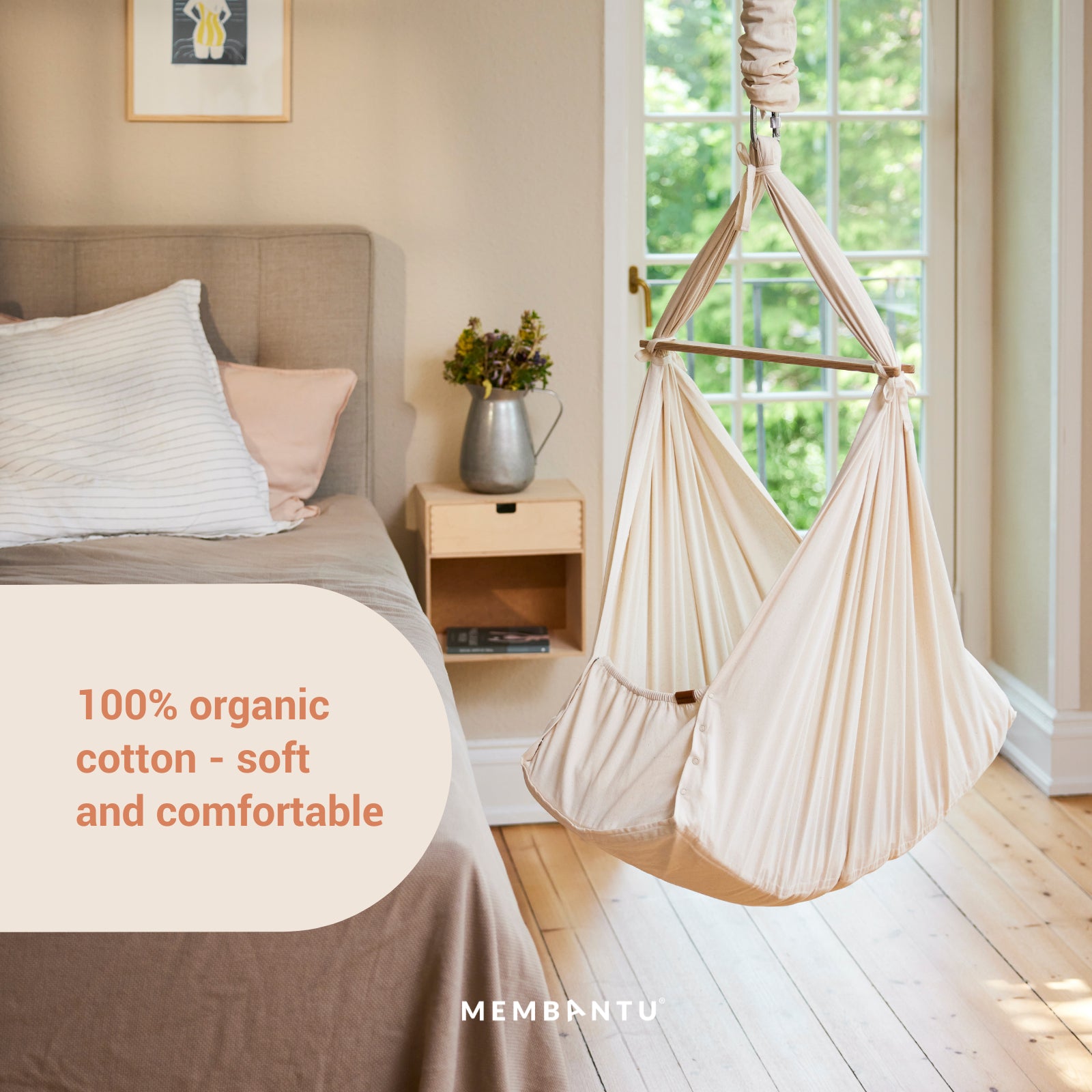 Membantu Basic Organic Baby Hammock Grey