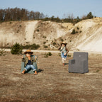By KlipKlap KK Kids Chair XL Dusty green bouclé w. light green