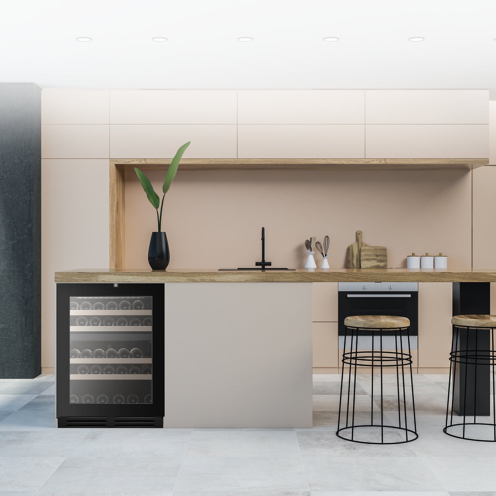 Witt Wine WU6082T2-2B39 integroitava viinikaappi, musta