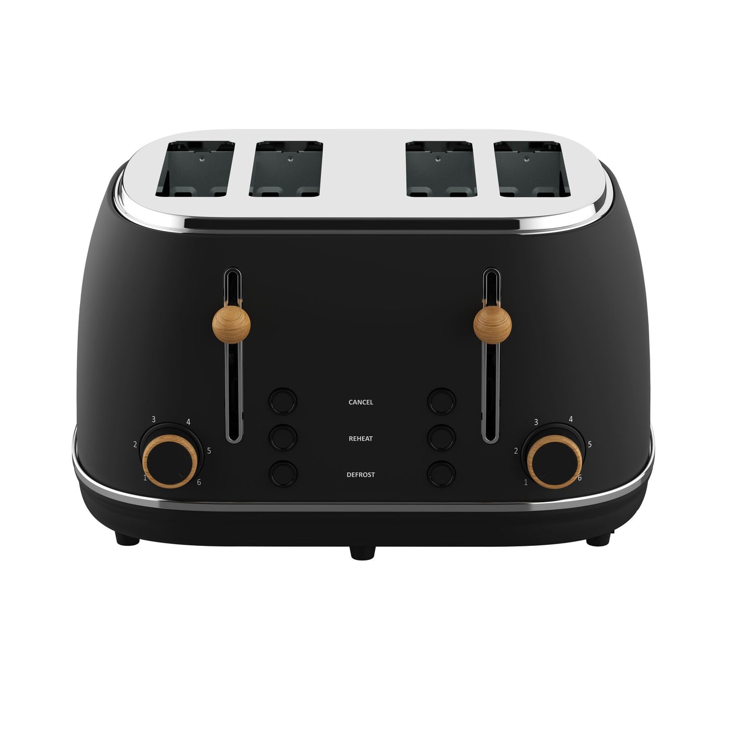 Witt Premium 4-slice Wood Toaster Black
