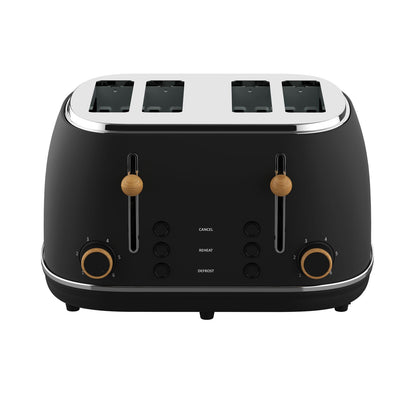 Witt Premium 4-slice Wood Toaster Black