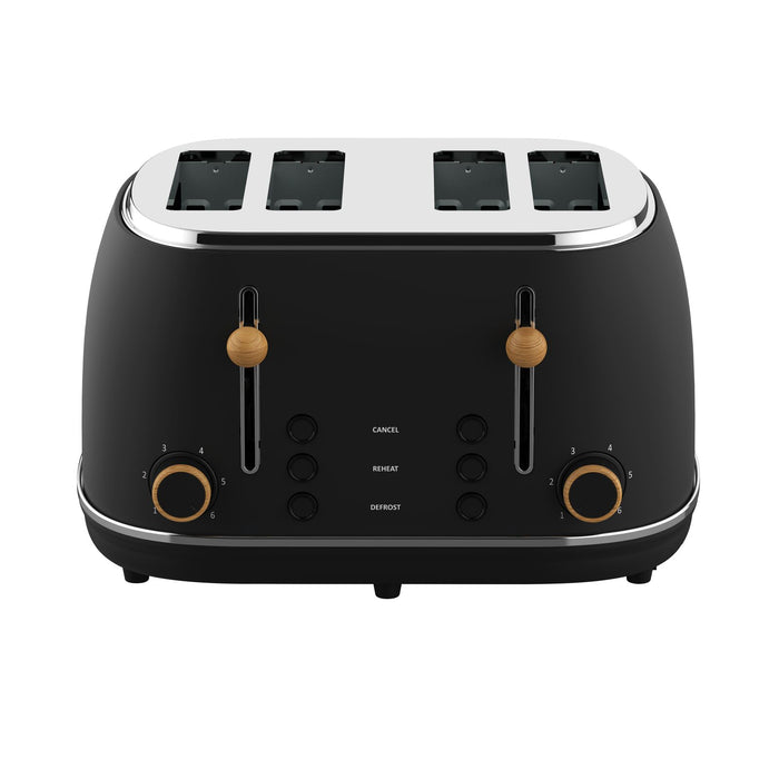 Witt Premium 4-slice Wood Toaster Black