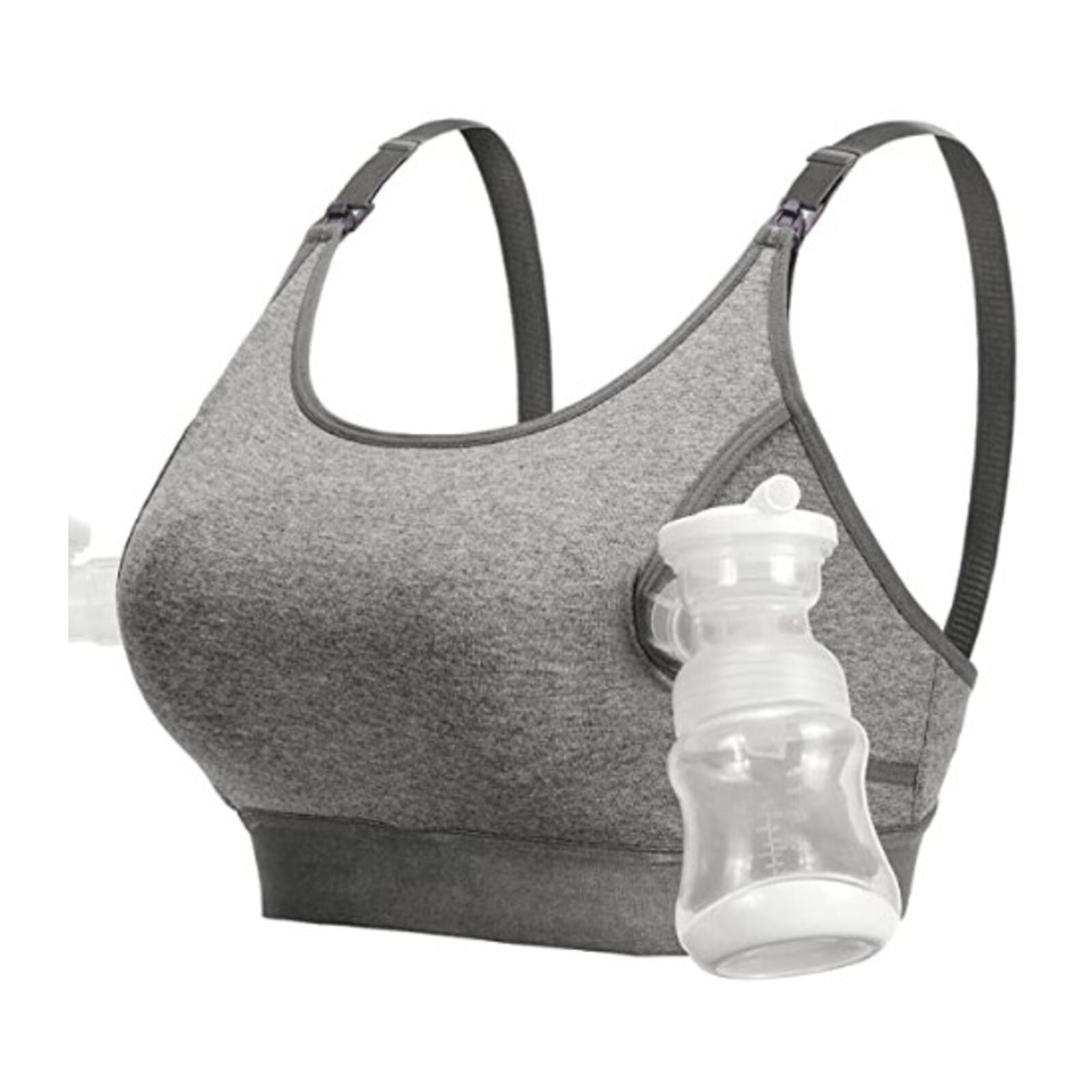 Momcozy YN08 2XL Hands-Free Pumping Bra Grey