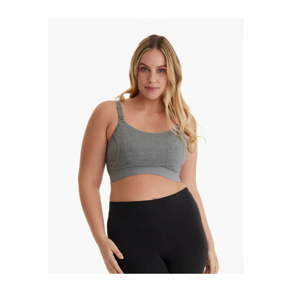 Momcozy YN08 2XL Hands-Free Pumping Bra Grey