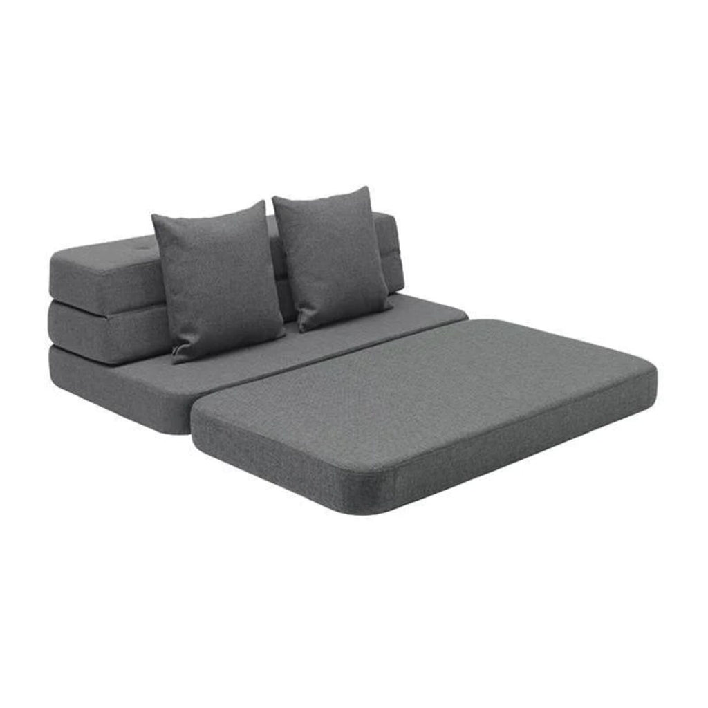 By KlipKlap KK 3 Fold Sohva XL Soft 140 cm Sinisenharmaa harmaalla