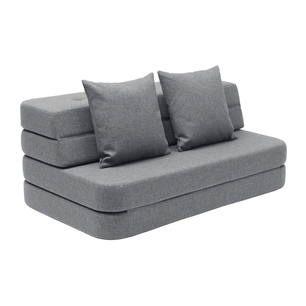 By KlipKlap KK 3 Fold Soffa 120 cm Blågrå med Grå