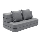 By KlipKlap KK 3 Fold Soffa 120 cm Blågrå med Grå