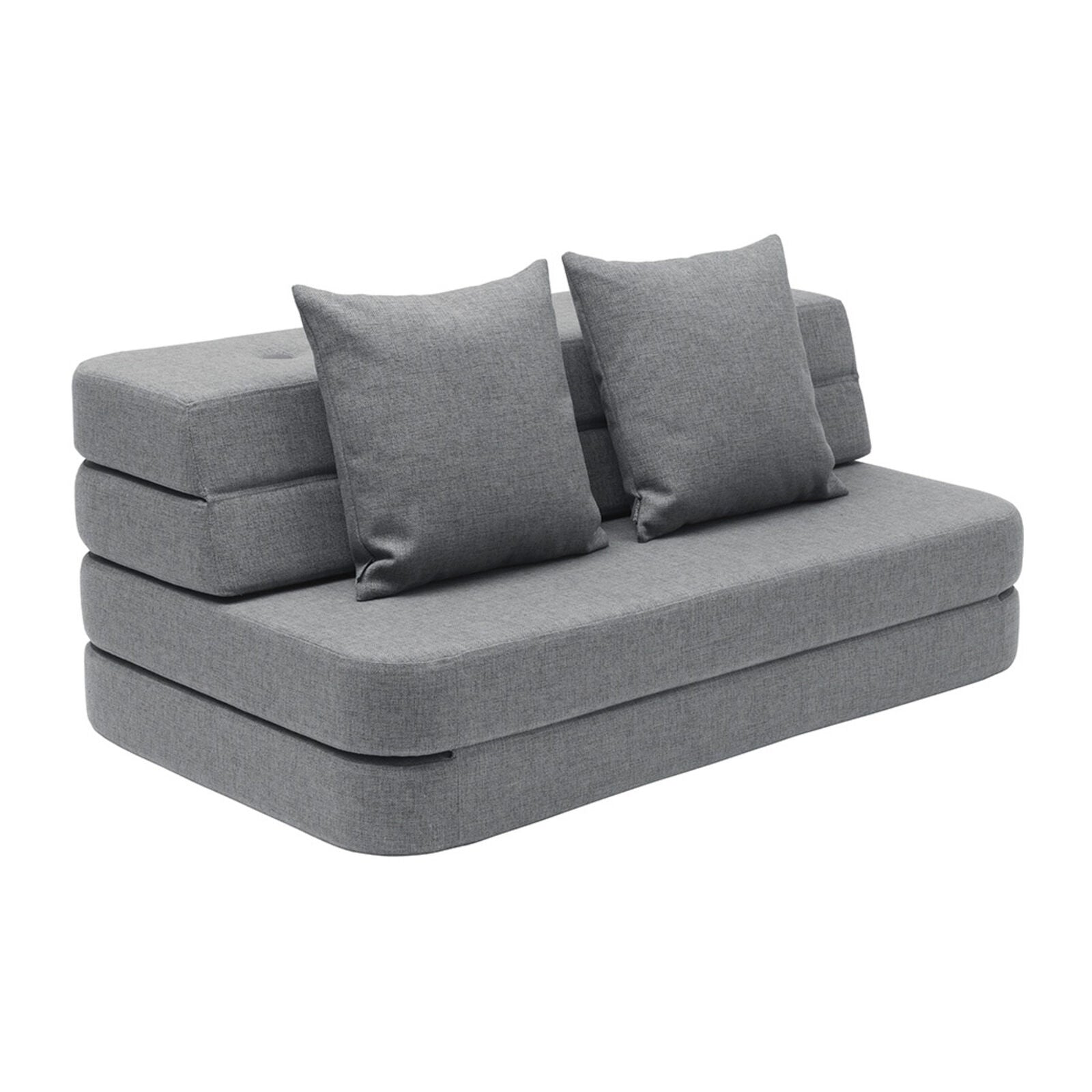 By KlipKlap KK 3 Fold Soffa 120 cm Blågrå med Grå