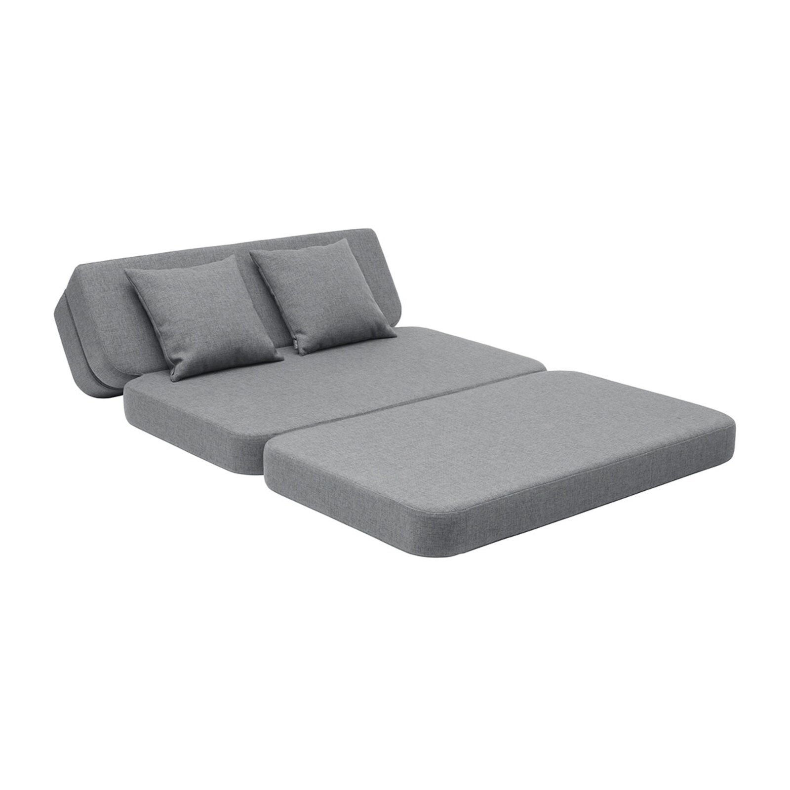 By KlipKlap KK 3 Fold Sofa 120 cm Blue Grey w. Grey