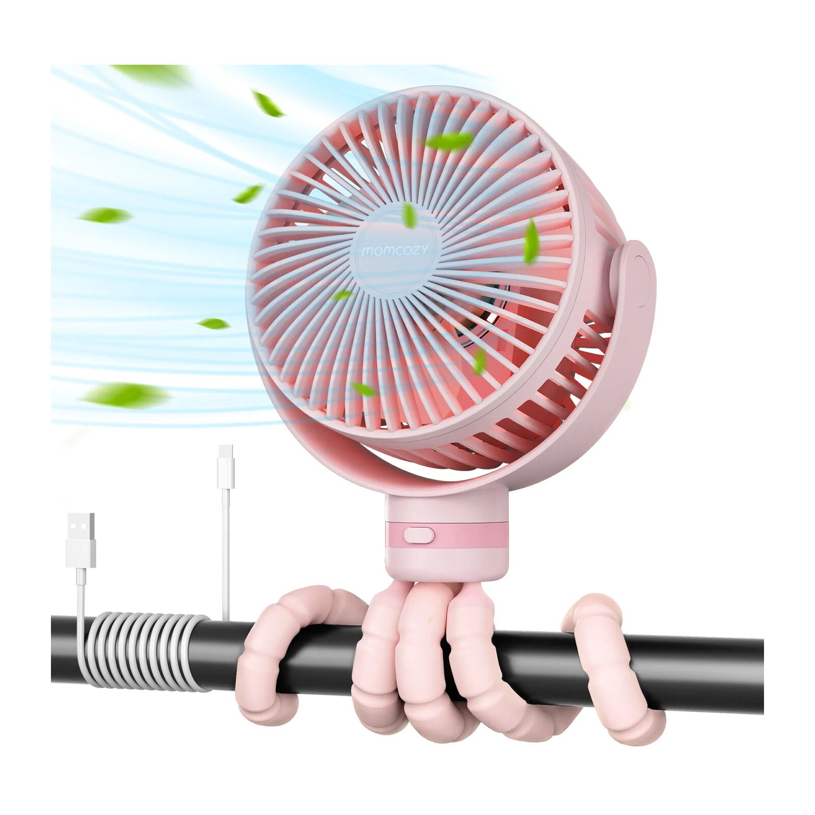 Momcozy Bærbar Ventilator Pink