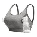 Momcozy YN08 XL Kädet vapaana -pumppausrintaliivit, harmaa