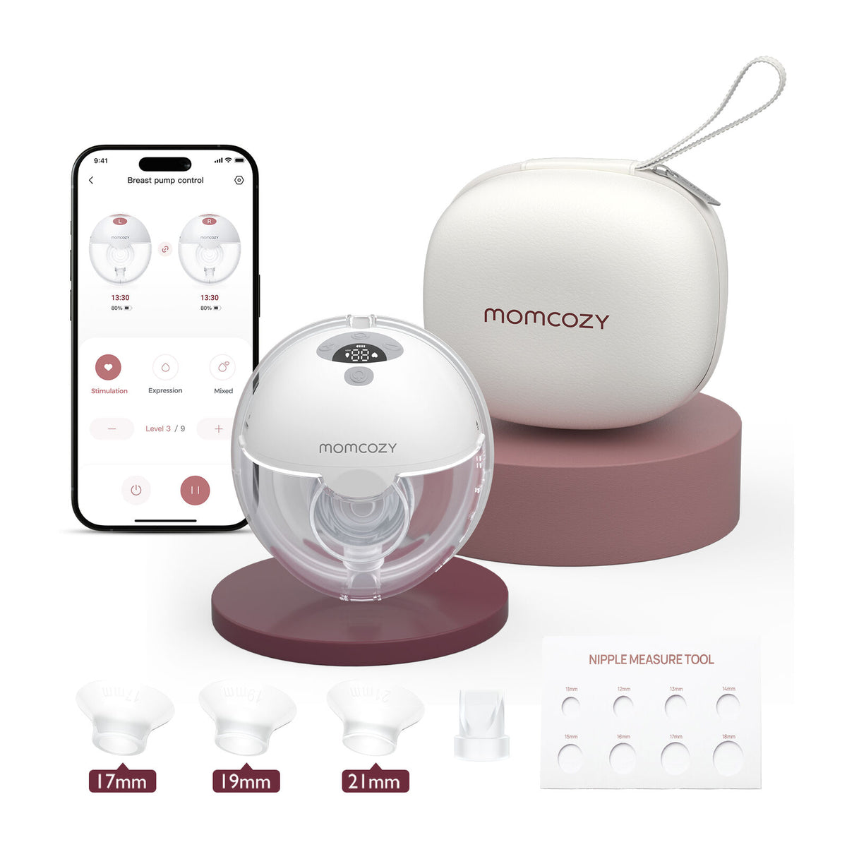 Momcozy M5 Smart Dobbeltpakke Bærbar Brystpumpe Grey