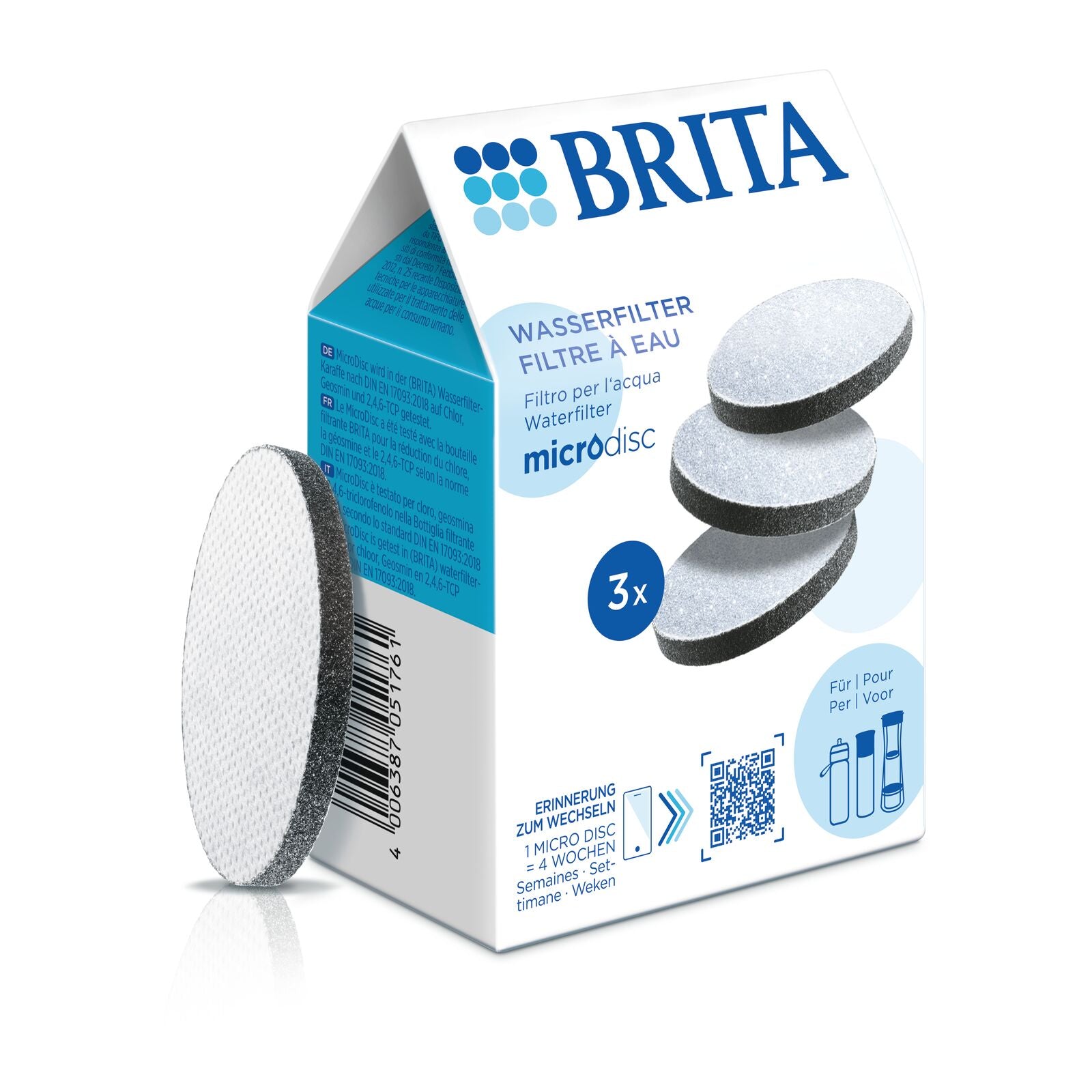 Brita Micro Disc 3 kpl vedenpuhdistin, valkoinen
