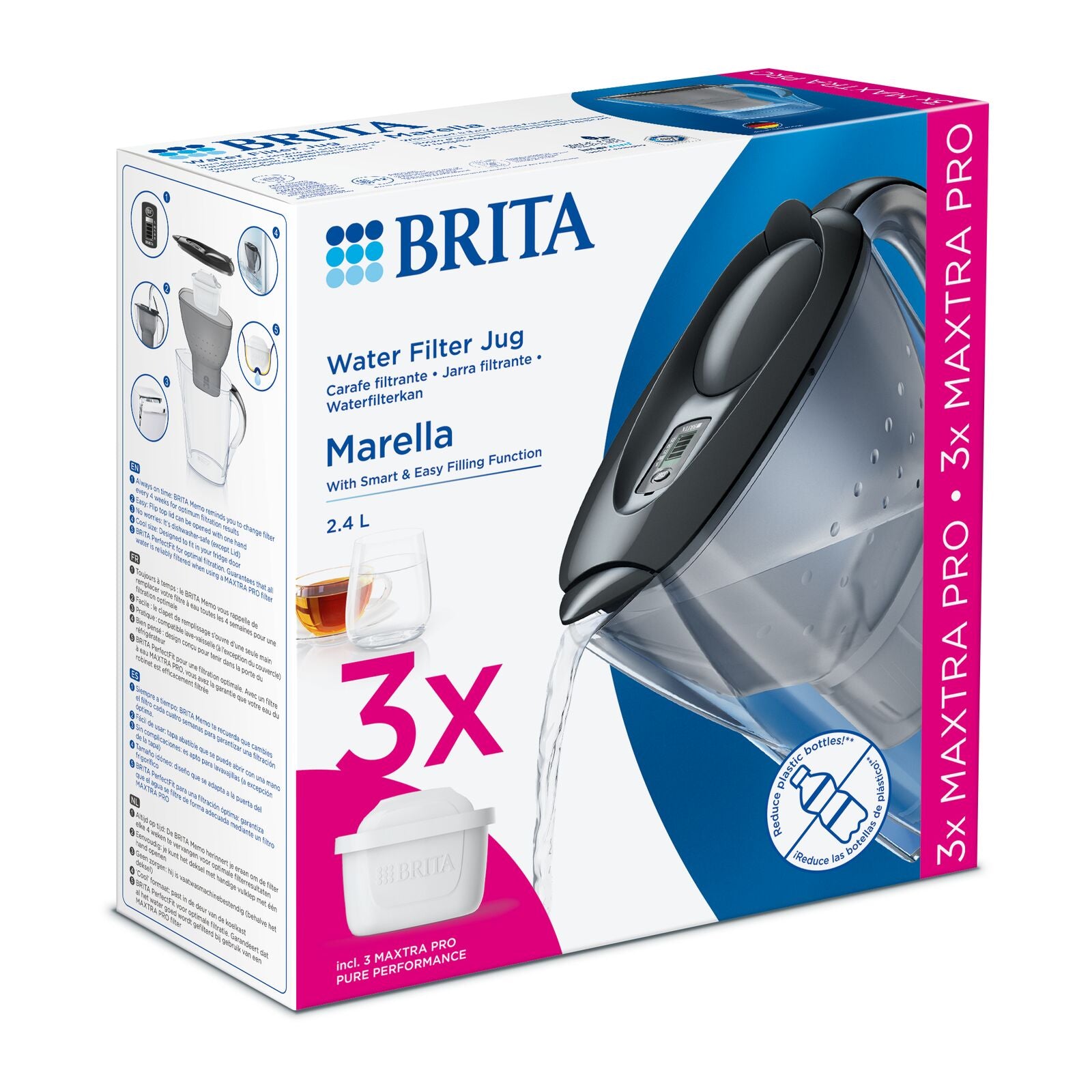 Brita Marella + 3 MXPro -paketti, grafiitti