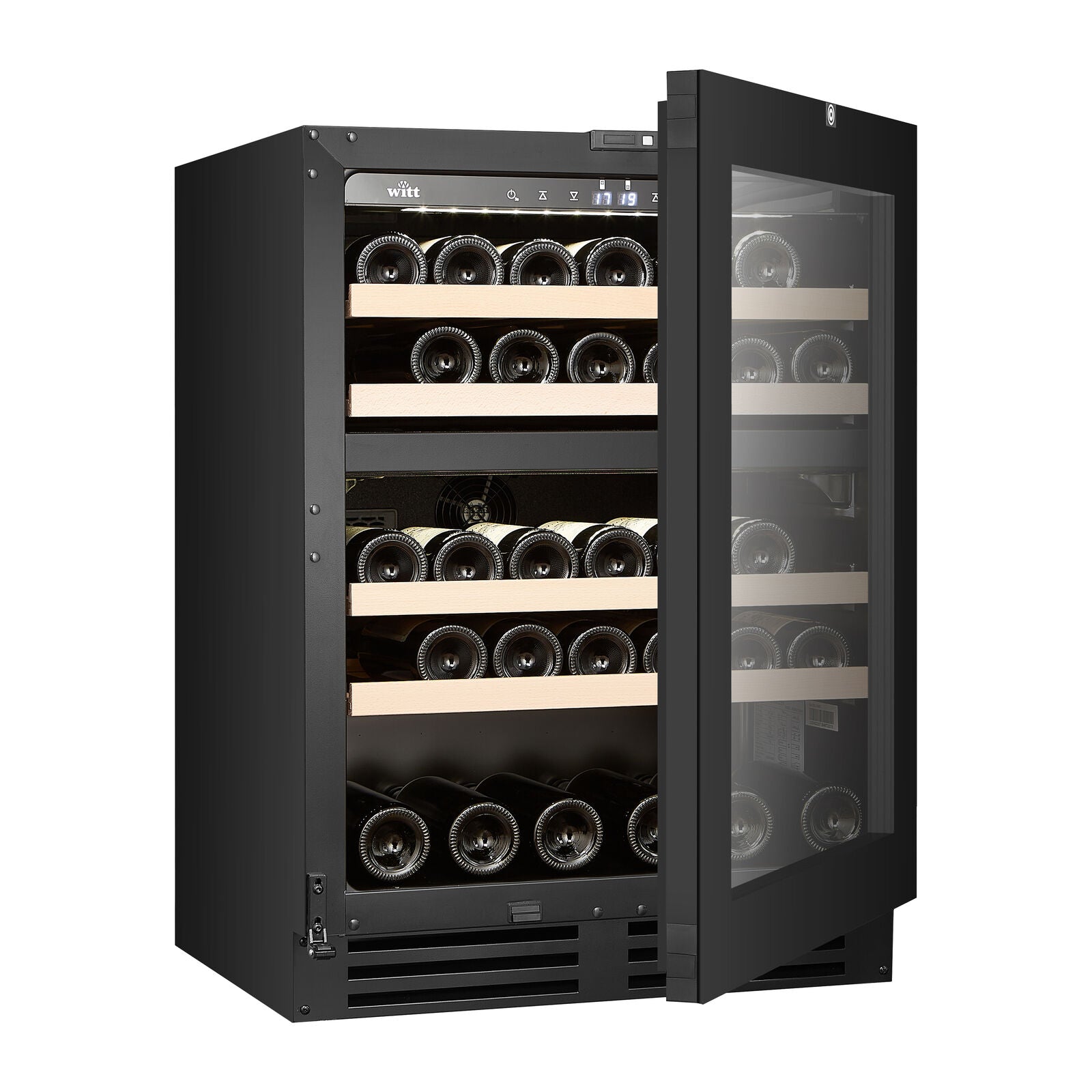 Witt Wine WU6082T2-2B39 Integrert vinskap Svart
