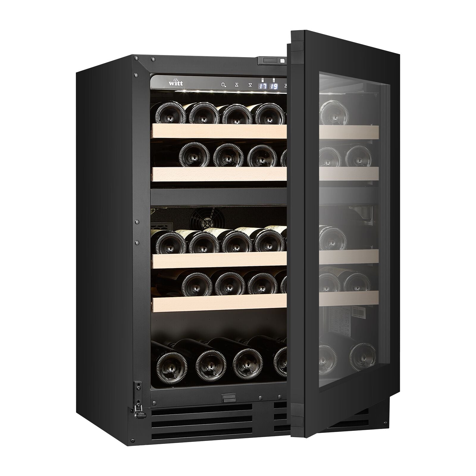 Witt Wine WU6082T2-2B39 Integrert vinskap Svart