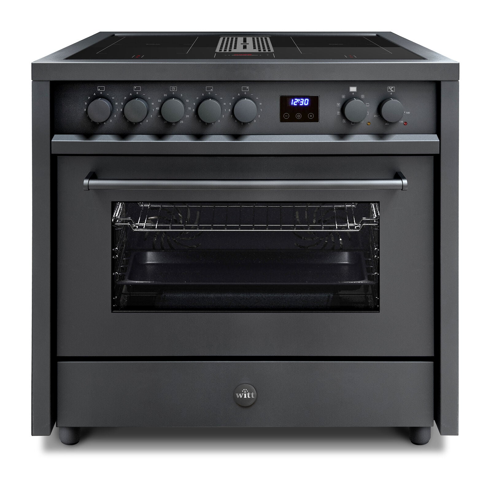 Witt Embrace 90 Afzuigkap MB Inductiekookplaat Zwart
