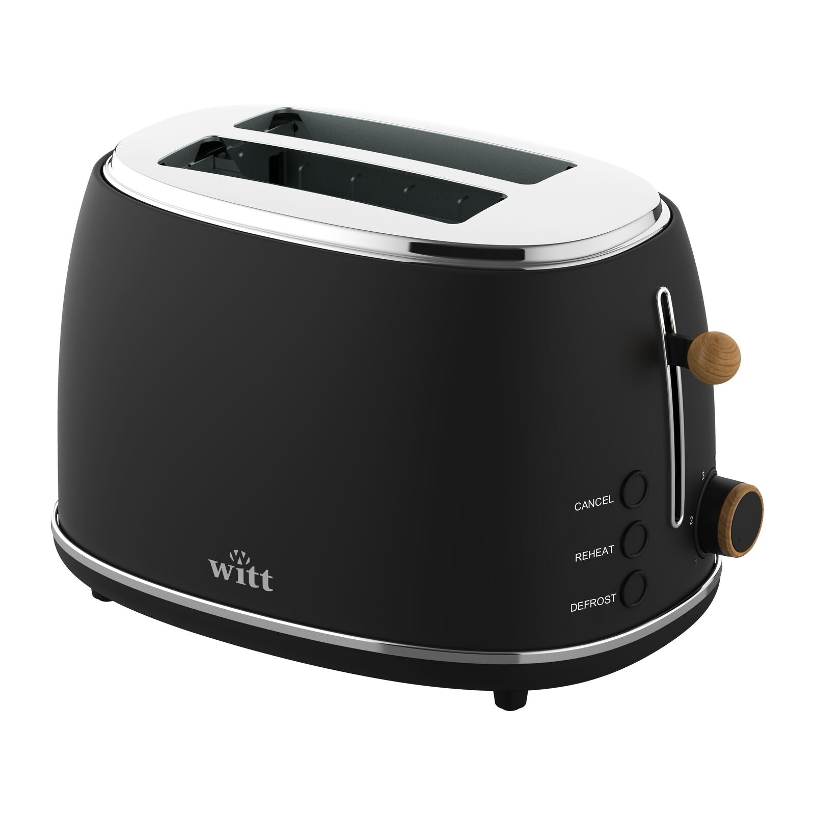 Witt Premium 2-slice Wood Toaster Black