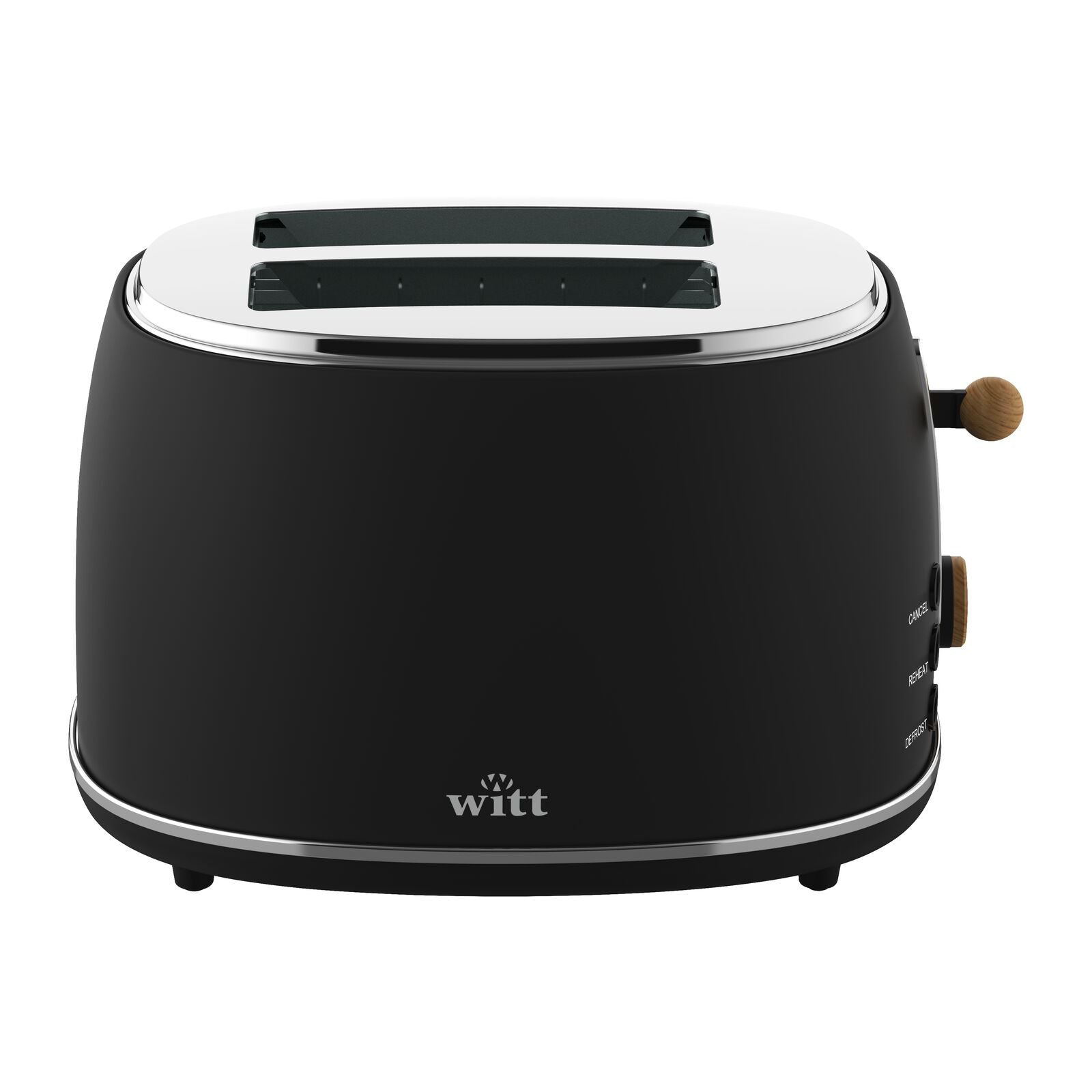 Witt Premium 2-slice Wood Toaster Black