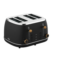 Witt Premium 4-slice Wood Toaster Black