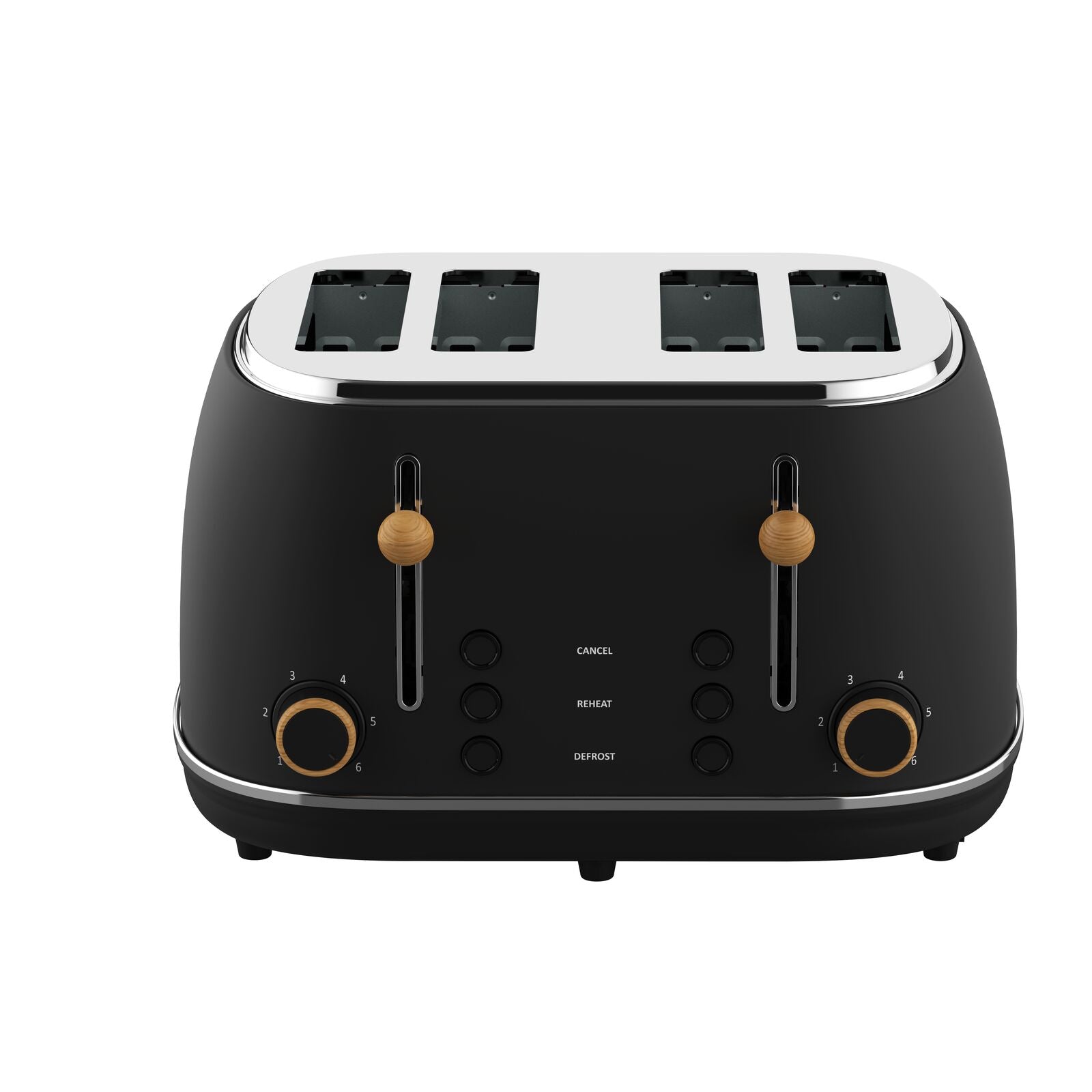 Witt Premium 4-slice Wood Toaster Black