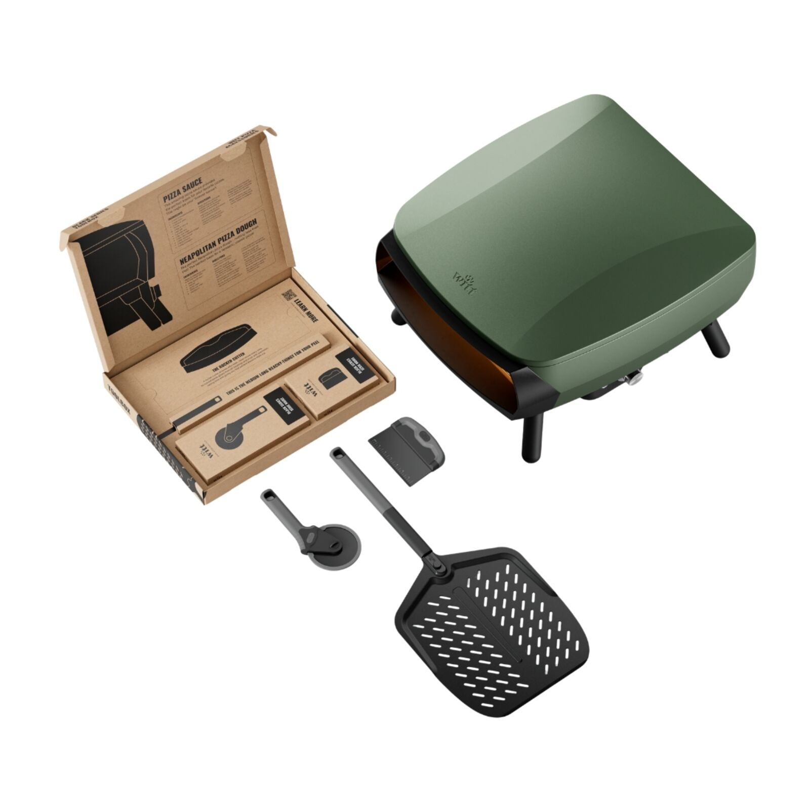 Witt Piccolo Rotante 13" EU sis. työkalupakki 1 Pizzauuni Vihreä