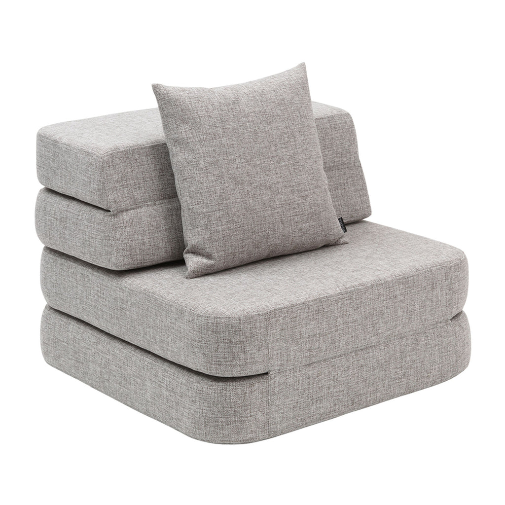 By KlipKlap KK 3 Fold Sofa Single Multi Grey w. Grey