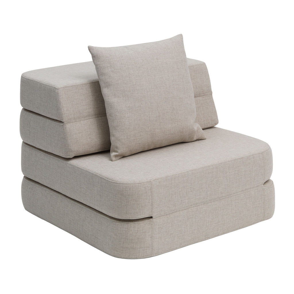 by KlipKlap 3 Fold Sofa Single Soft Beige