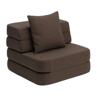 by KlipKlap 3 Fold Sofa Single Soft Brown