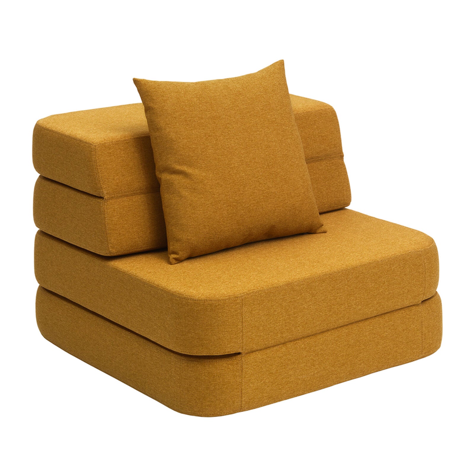 By KlipKlap KK 3 Fold Sofa Single Soft Sennep m. Sennep