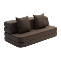 by KlipKlap 3 Fold Sofa XL Soft 140 cm Brown