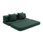 by KlipKlap 3 Fold Sofa XL Soft 140 cm Deep Green
