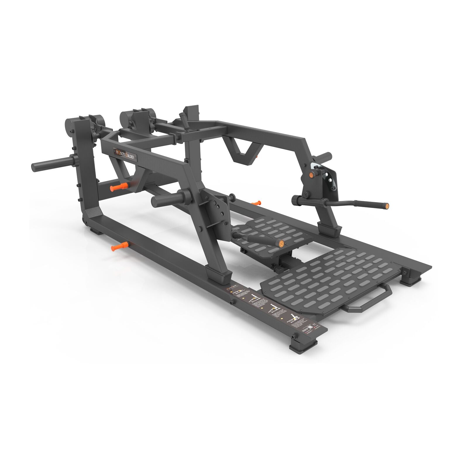 Booty Builder Reverse Lunge Plate Loaded Styrketræningsmaskine Sort