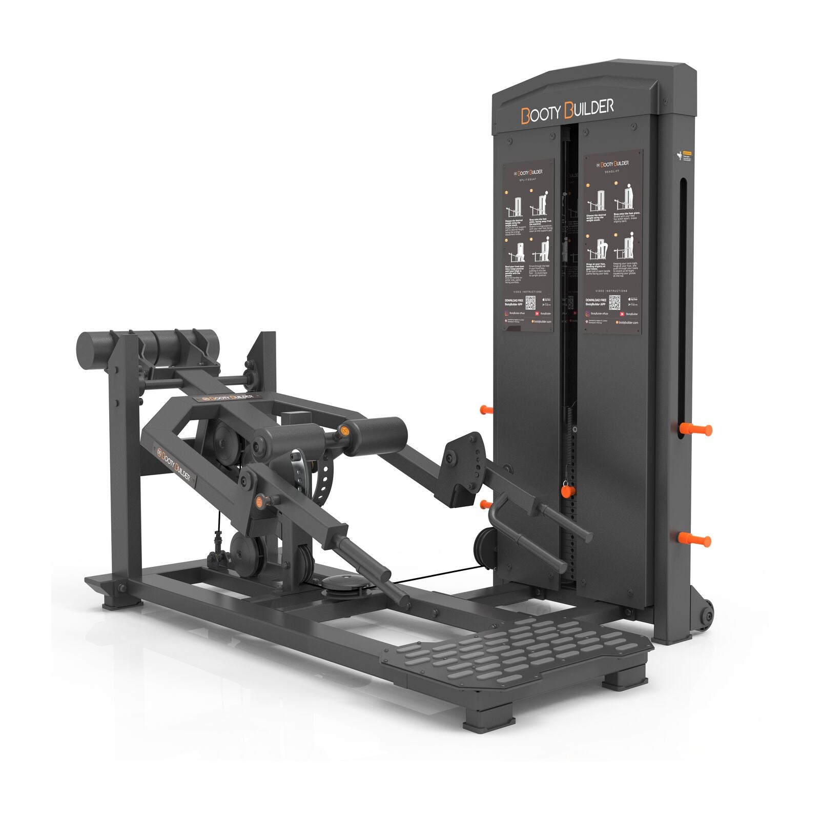 Booty Builder Deadlift, stabel-ladet styrketræningsmaskine sort