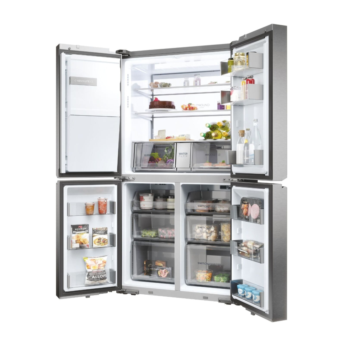 Haier HCR7918EIMP Køle-fryseskab Rustfrit stål