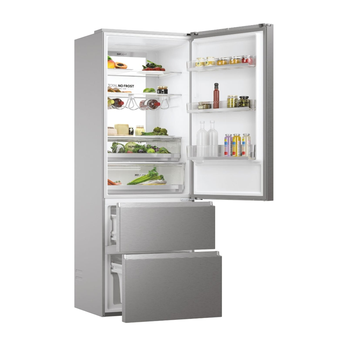 Haier HTW7720BNMM Fridge-freezer Stainless steel
