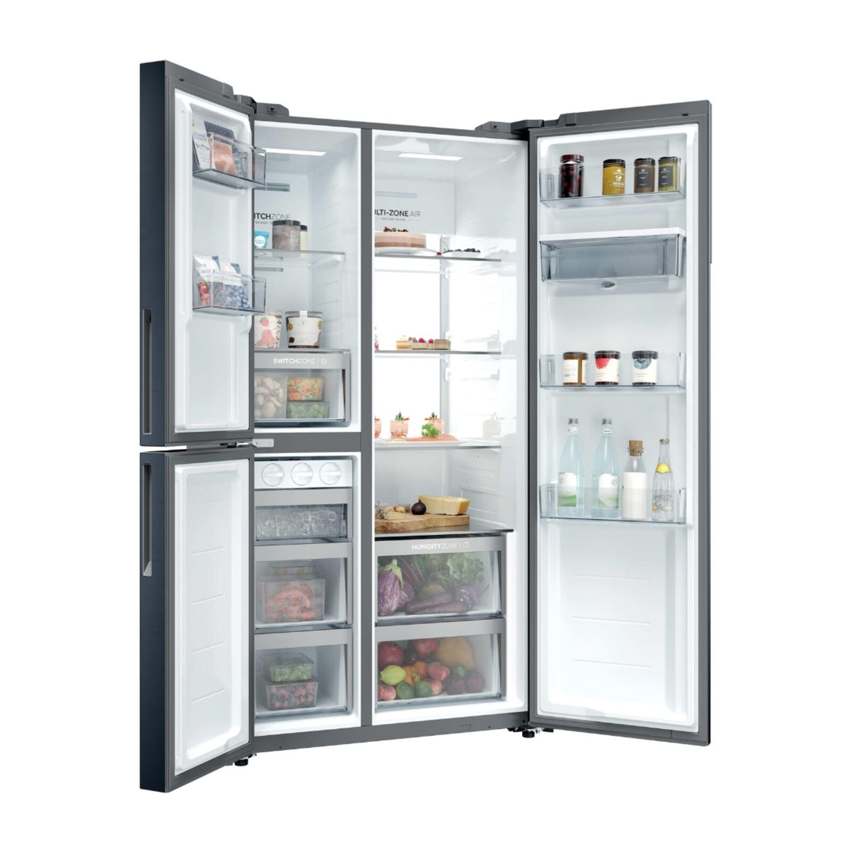 Haier HSPR79F18EWMB Køle-fryseskab Sort