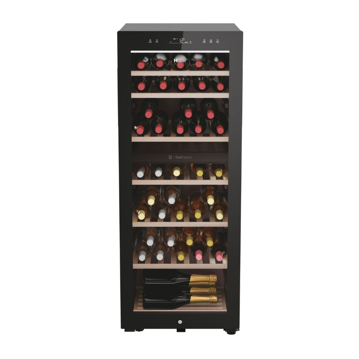 Haier HWS77GDAU1 Fritstående vinkøleskab Sort
