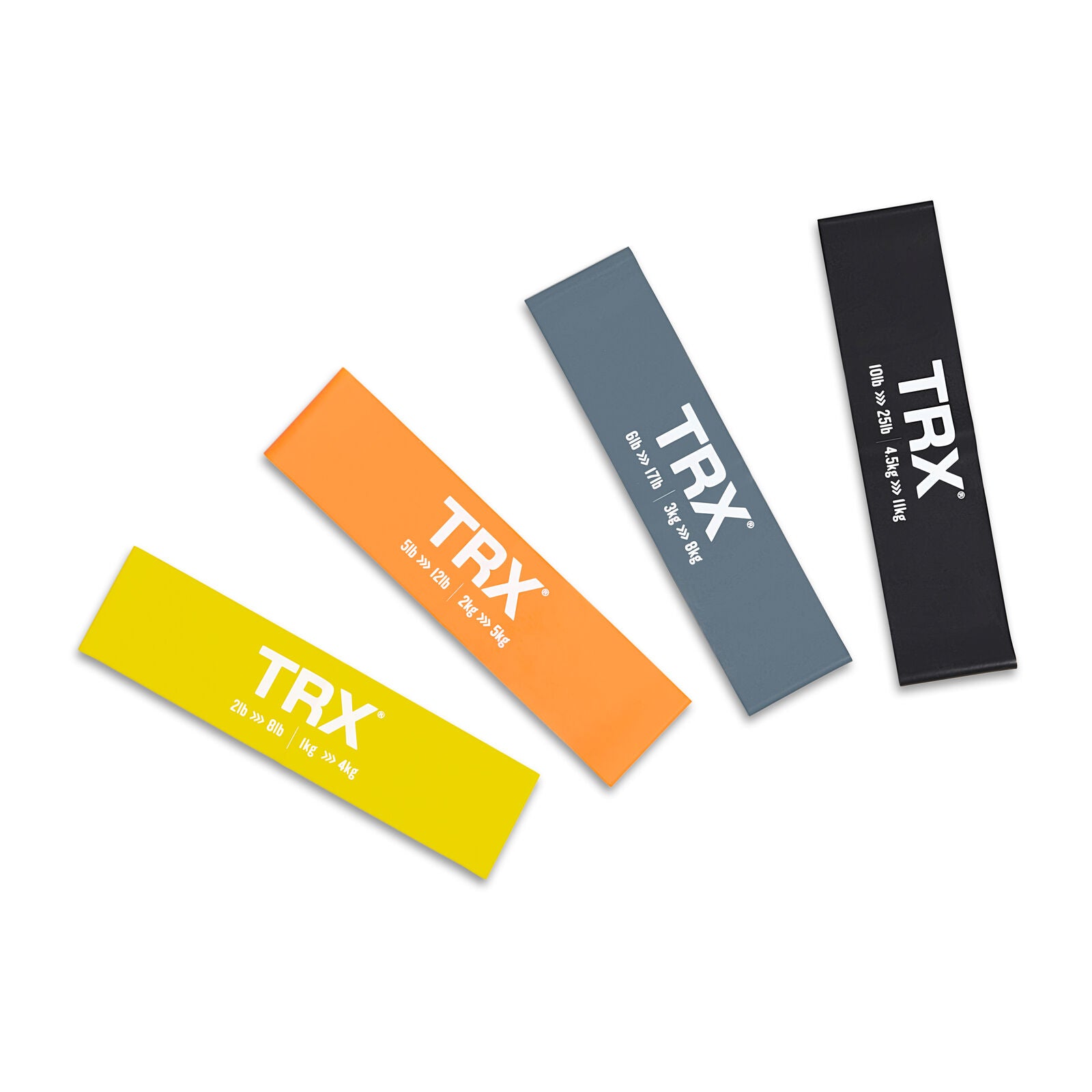 TRX Mini Bands sæt med 4 stk. Elastisk Mini bånd Sort