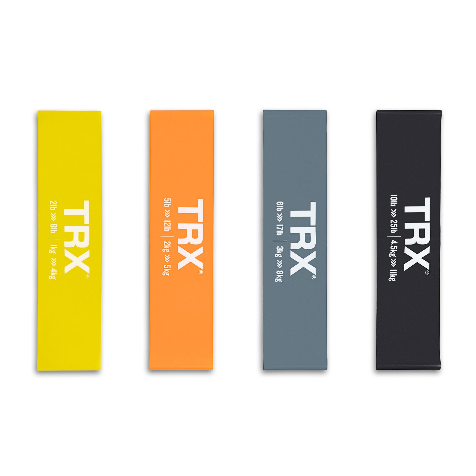 TRX Mini Bands sæt med 4 stk. Elastisk Mini bånd Sort
